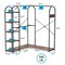 Industrial L Shaped Corner Closet Organizer with Shelves and Garment Rods for Bedroom Storage